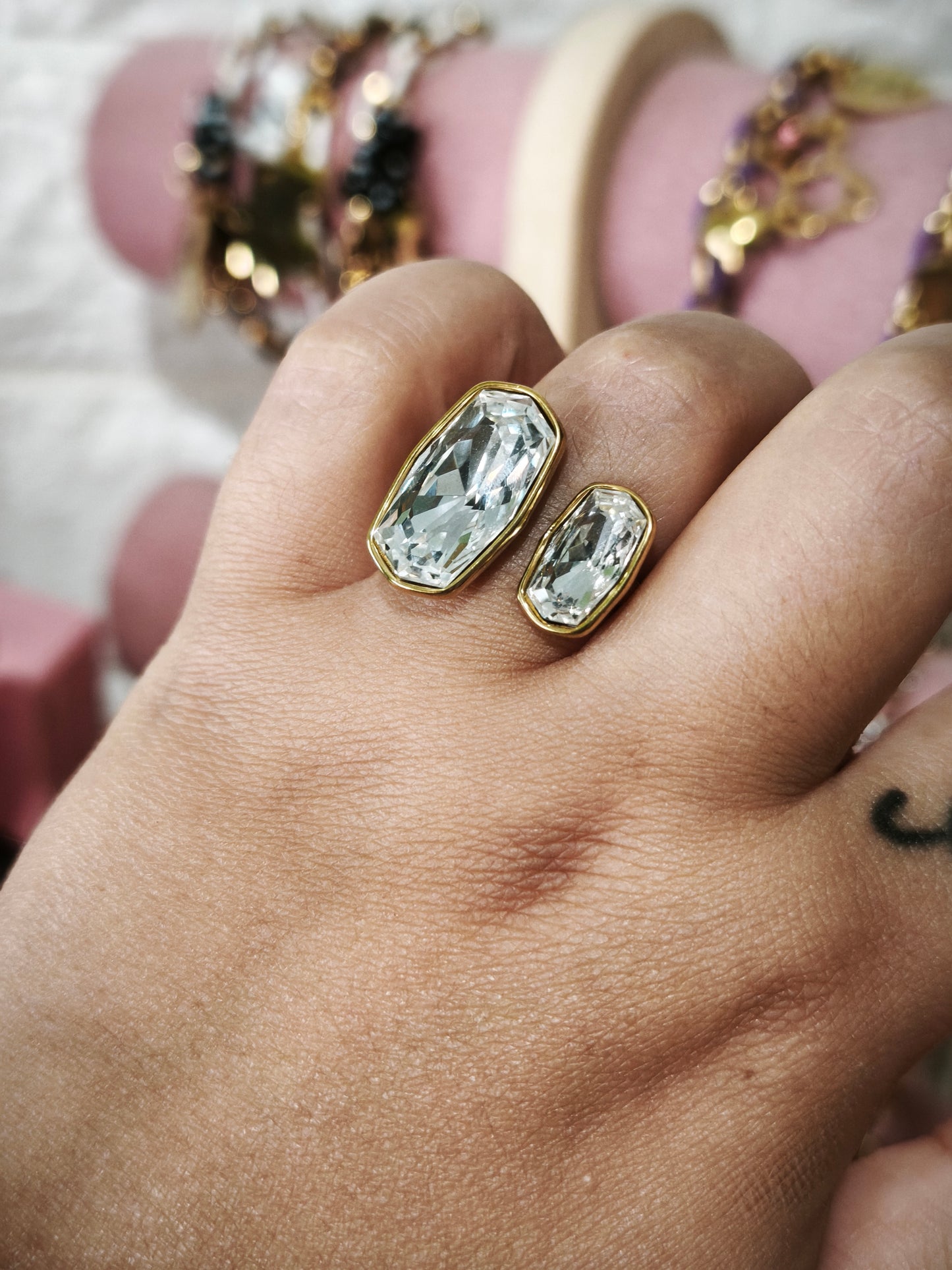 Anillo Esmeralda Blanco