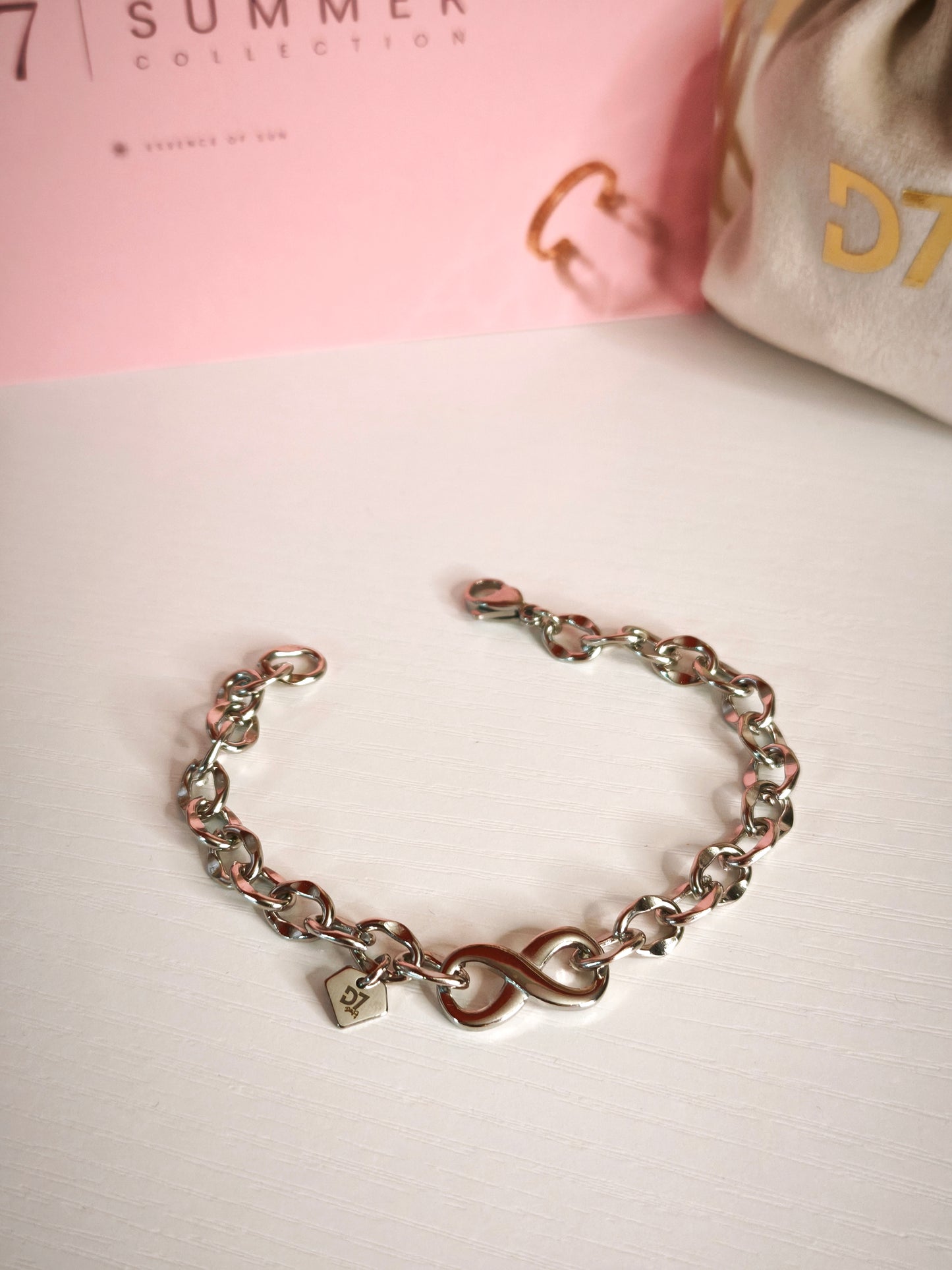 Pulsera Infinito D7 Plata