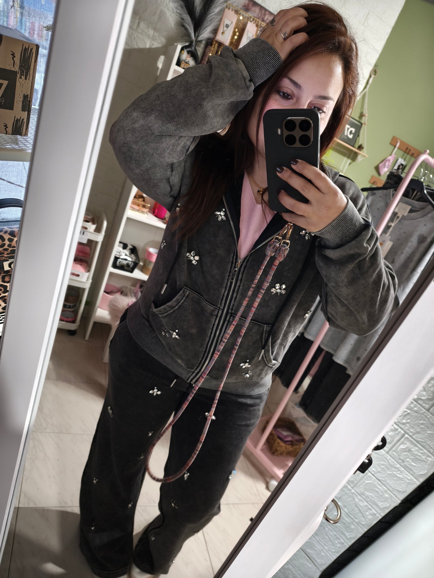 Chaqueta Duna Efecto Lavado - Pedrería