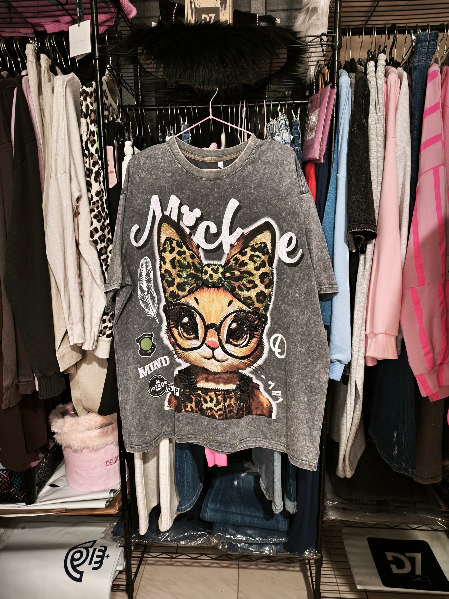 Camiseta Oversize Gatita Print 🐆