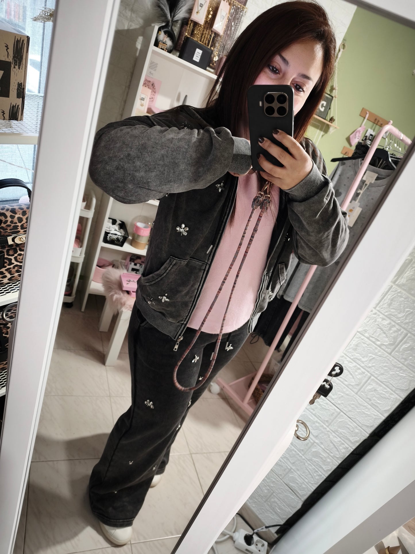 Chaqueta Duna Efecto Lavado - Pedrería