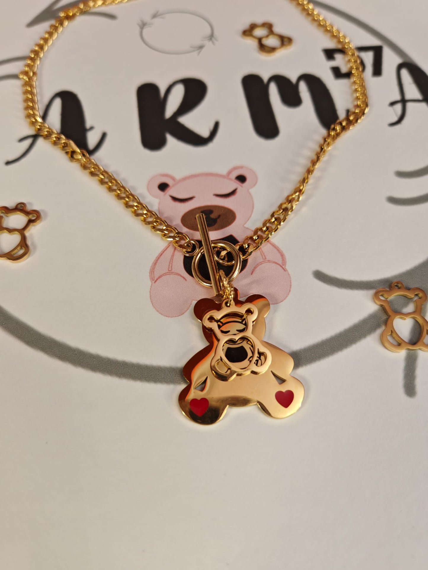 Collar Oso Karma Oro - D7 - Eslabones