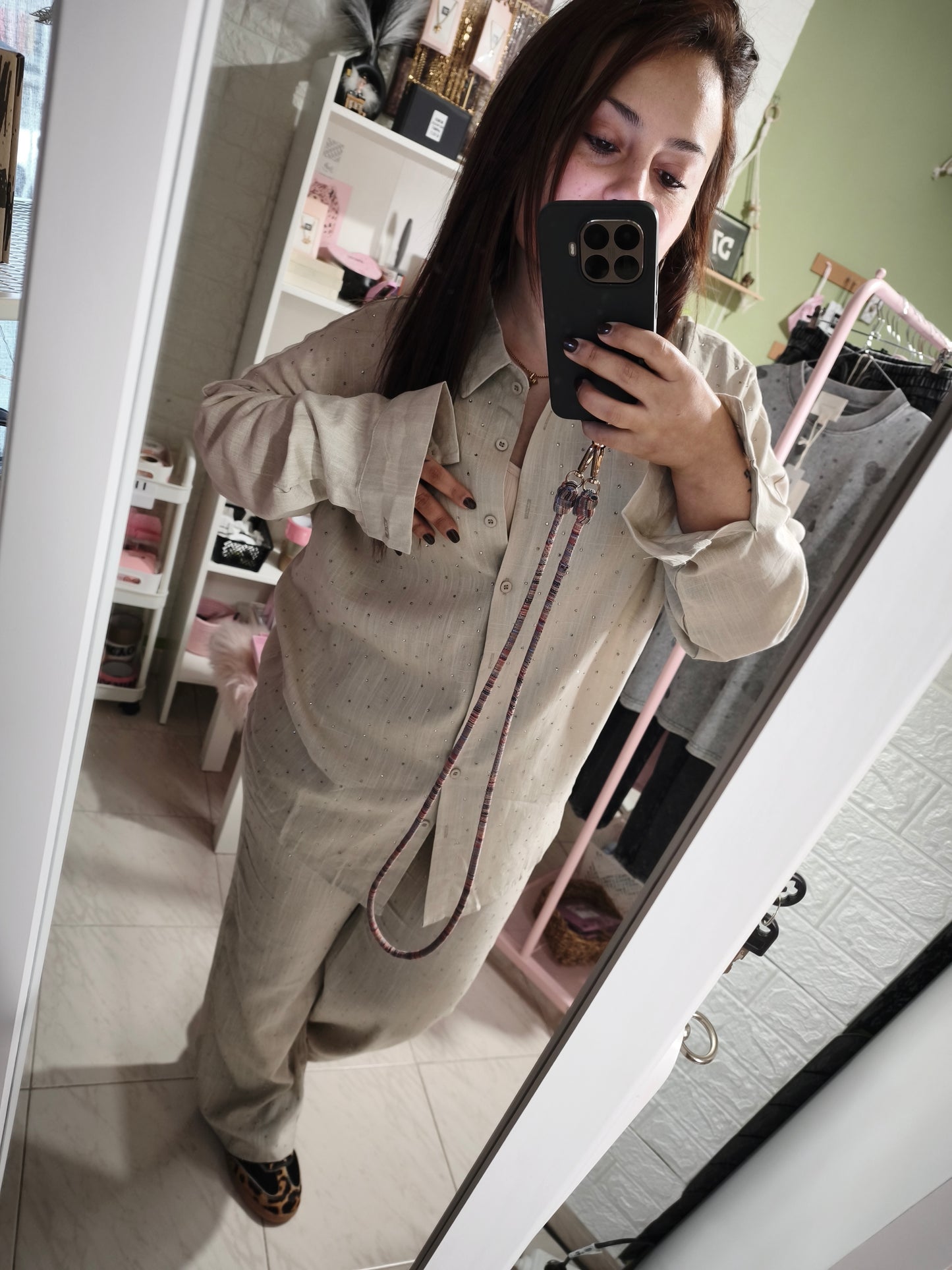 Camisa Golden Lino & Strass