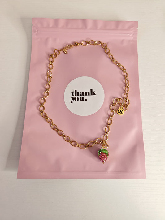 Collar Fresa Brillos