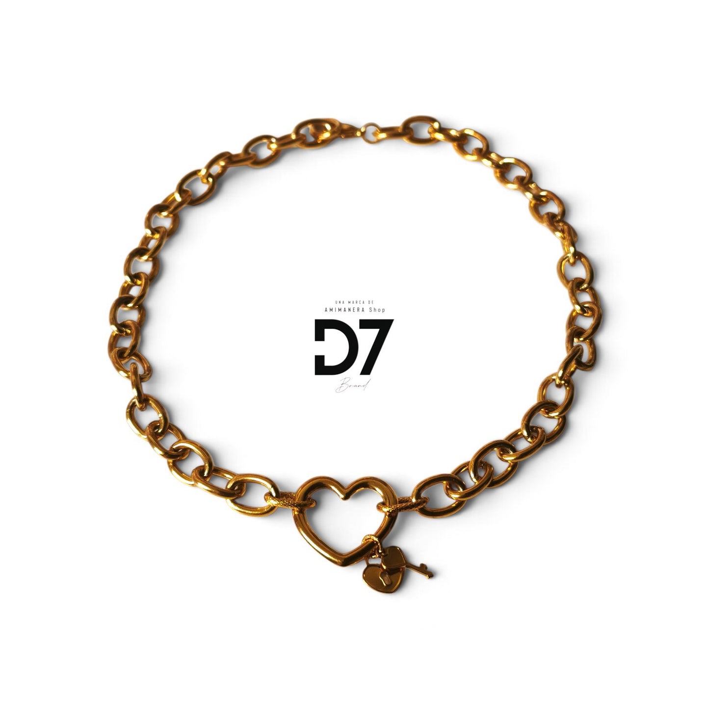 Collar Heart & Key Oro 🔐❤️
