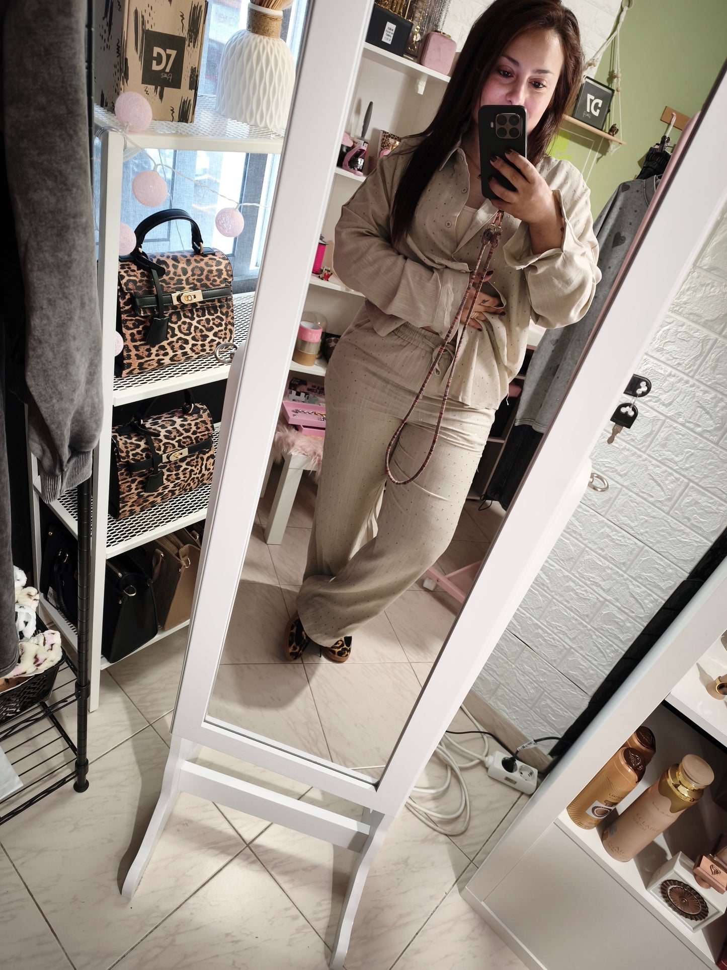 Pantalón Golden Lino & Strass