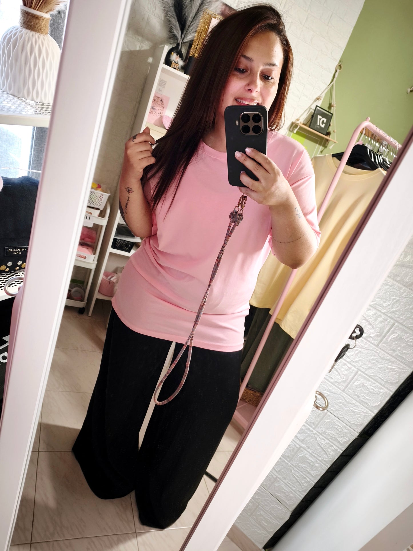 Camiseta Oversize Larga BASIC Rosa