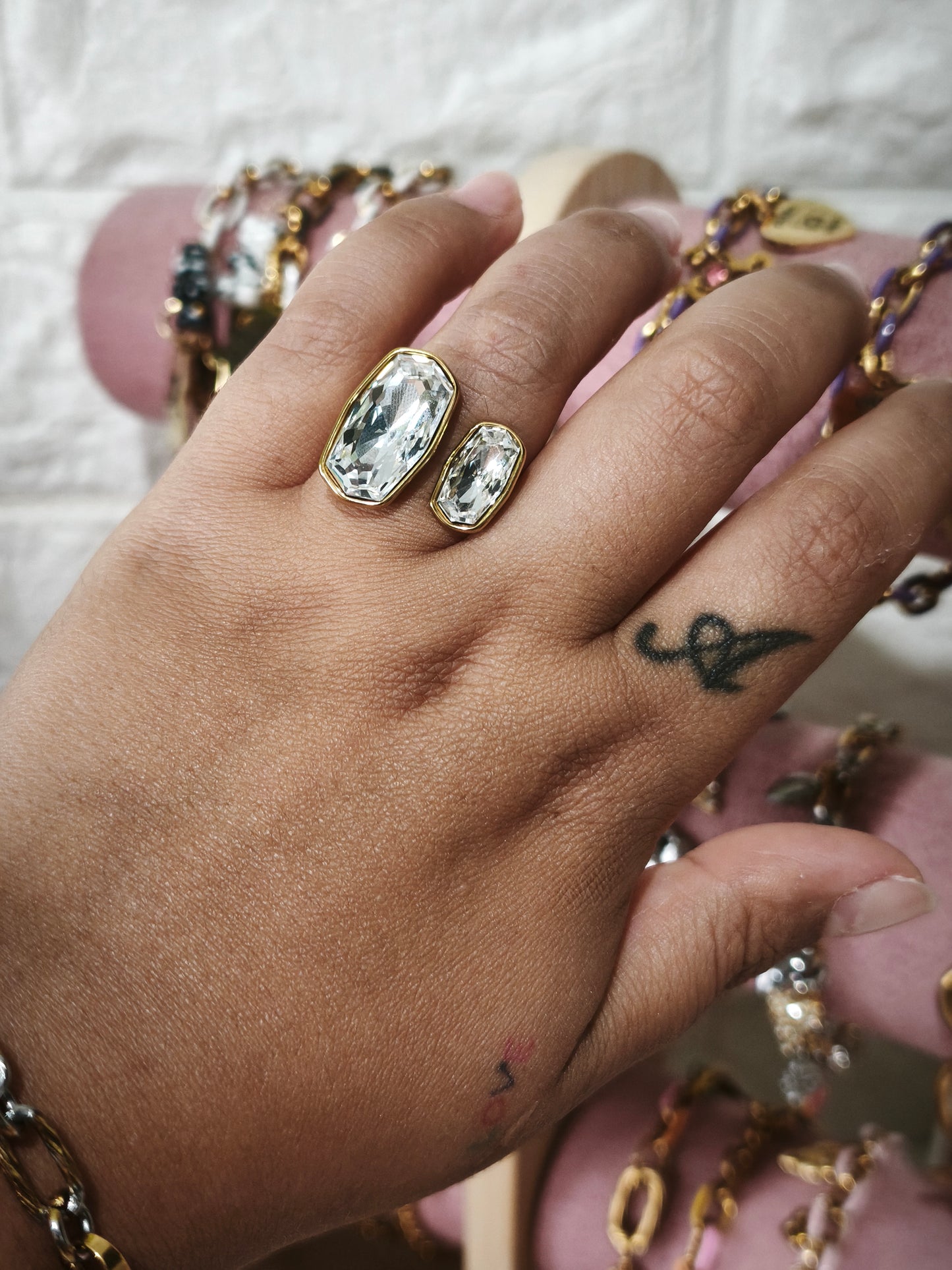 Anillo Esmeralda Blanco