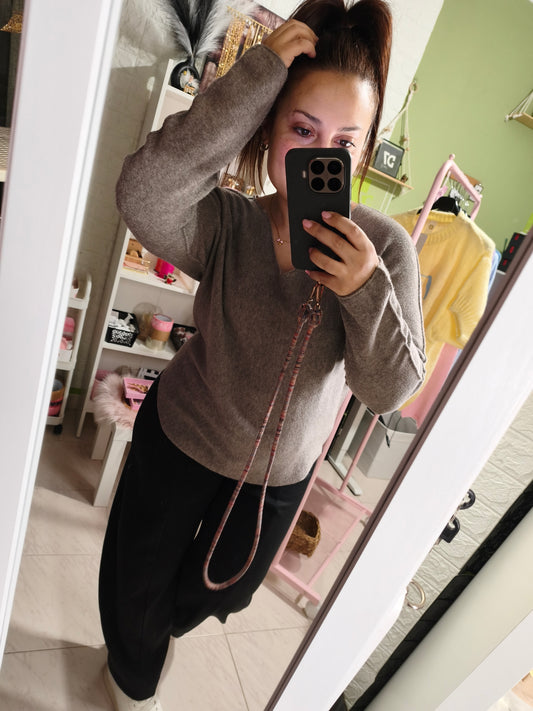 🤎 Jersey Básico Gris Pardo/ Marrón