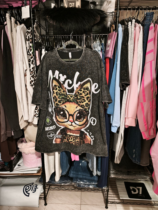 Camiseta Oversize Gatita Print 🐆