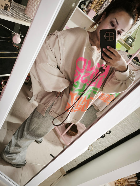 🤍 Sudadera KINDNESS Beige Lavado - Milano