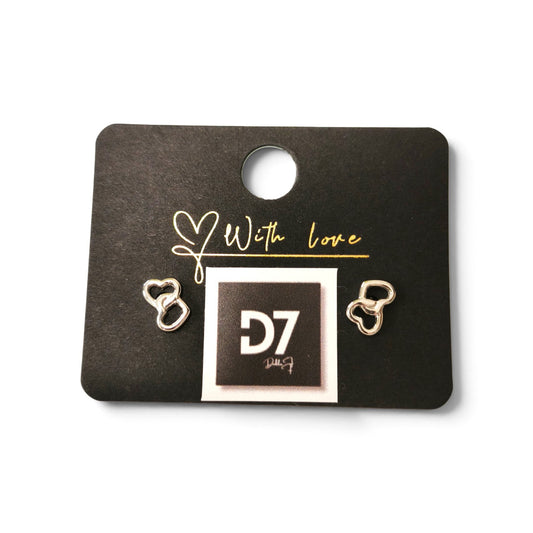 Pendientes Doble Corazón Plata