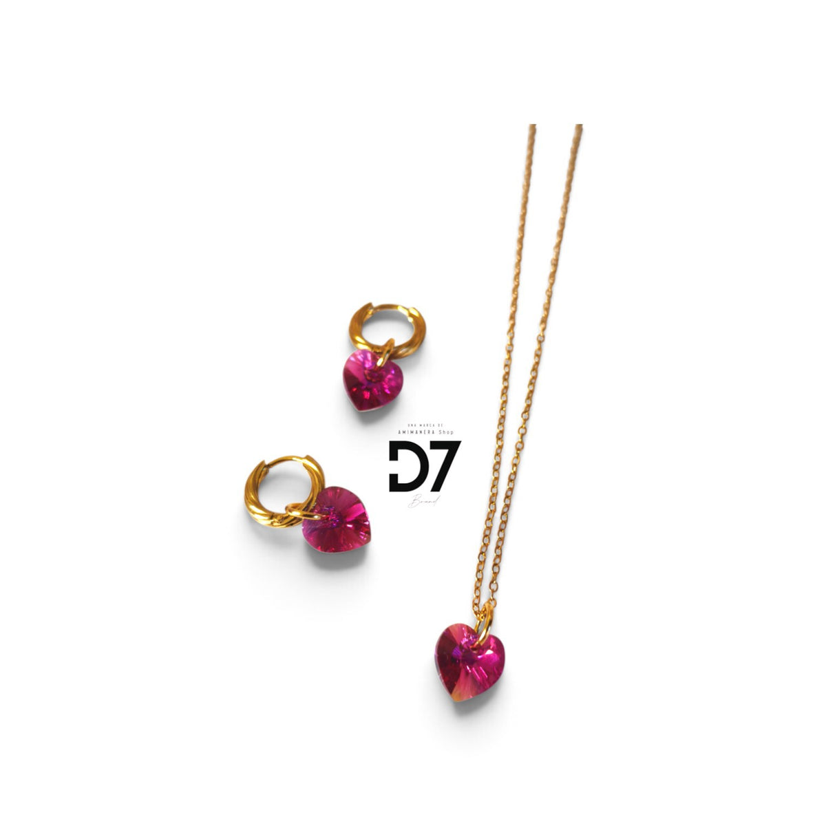 Pendientes Yasmin Fénix Oro 🐦‍🔥 Swarovski Fucsia